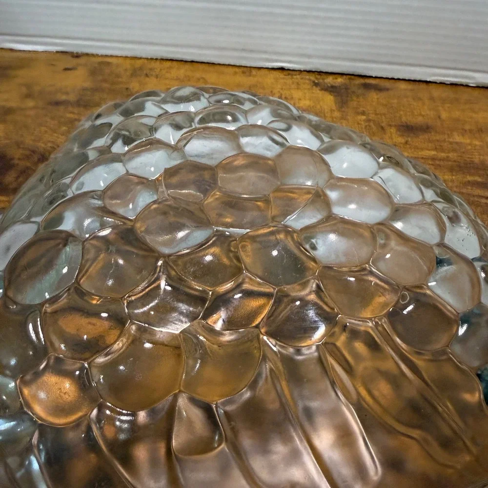 Vtg MCM Clear Glass Grape Cluster Serving 13